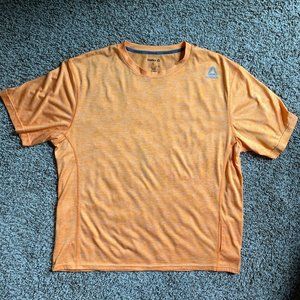 Reebok Orange & White Striped Athletic Shirt Large